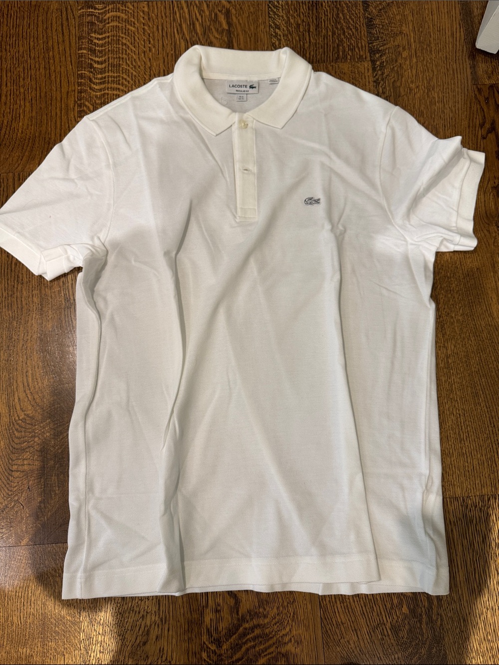 NWT Lacoste Men's Cream Polo with Crocodile Logo